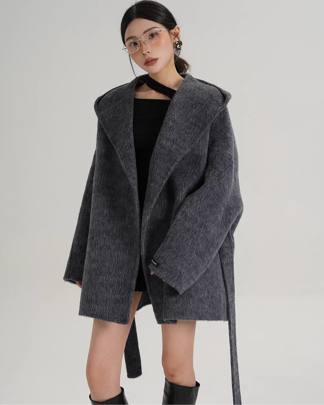 Open Collar Long Coat SRS0414