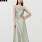 Satin Flare Strap Dress DPY0003