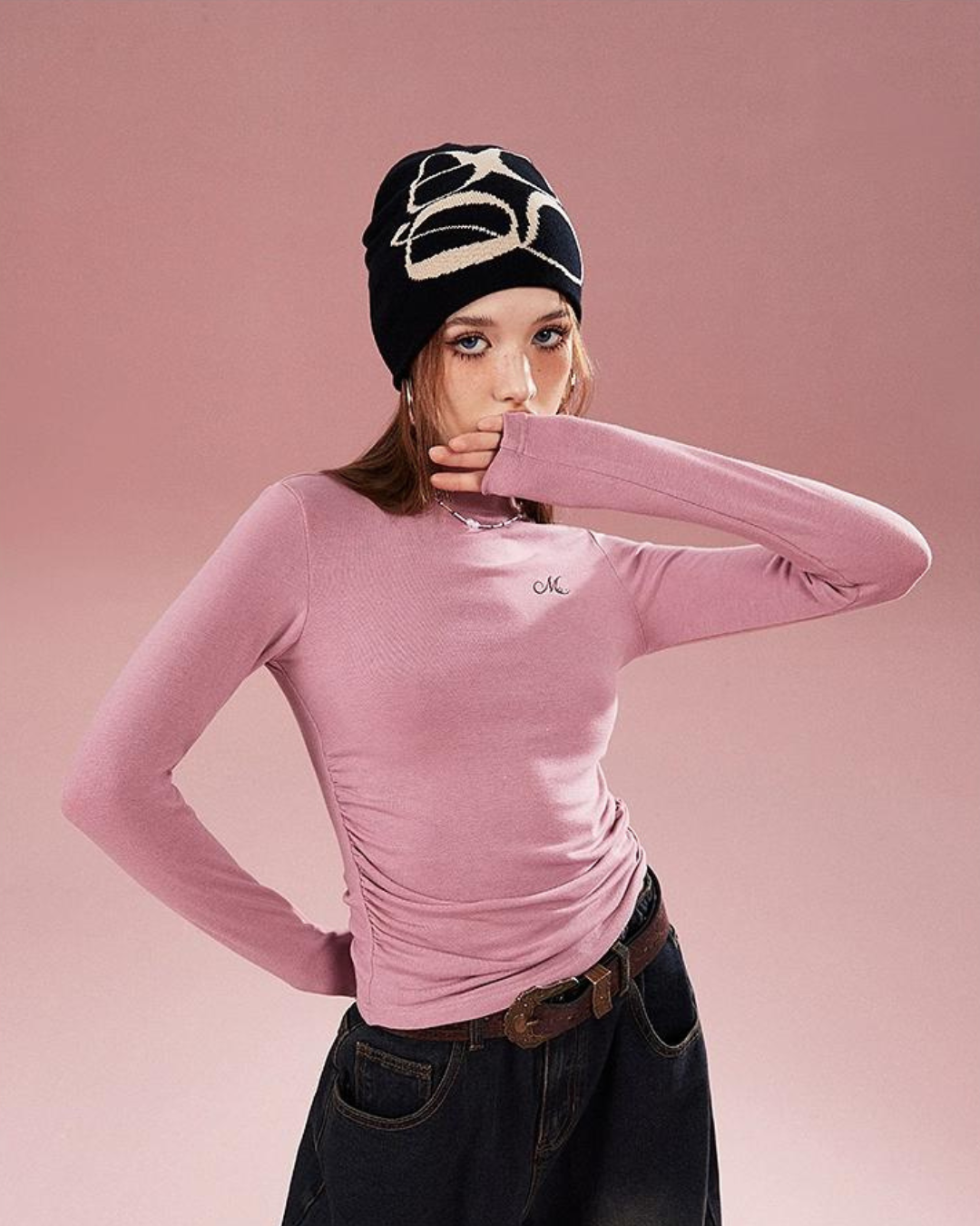 Turtleneck Long Sleeve T-Shirt IMO0104