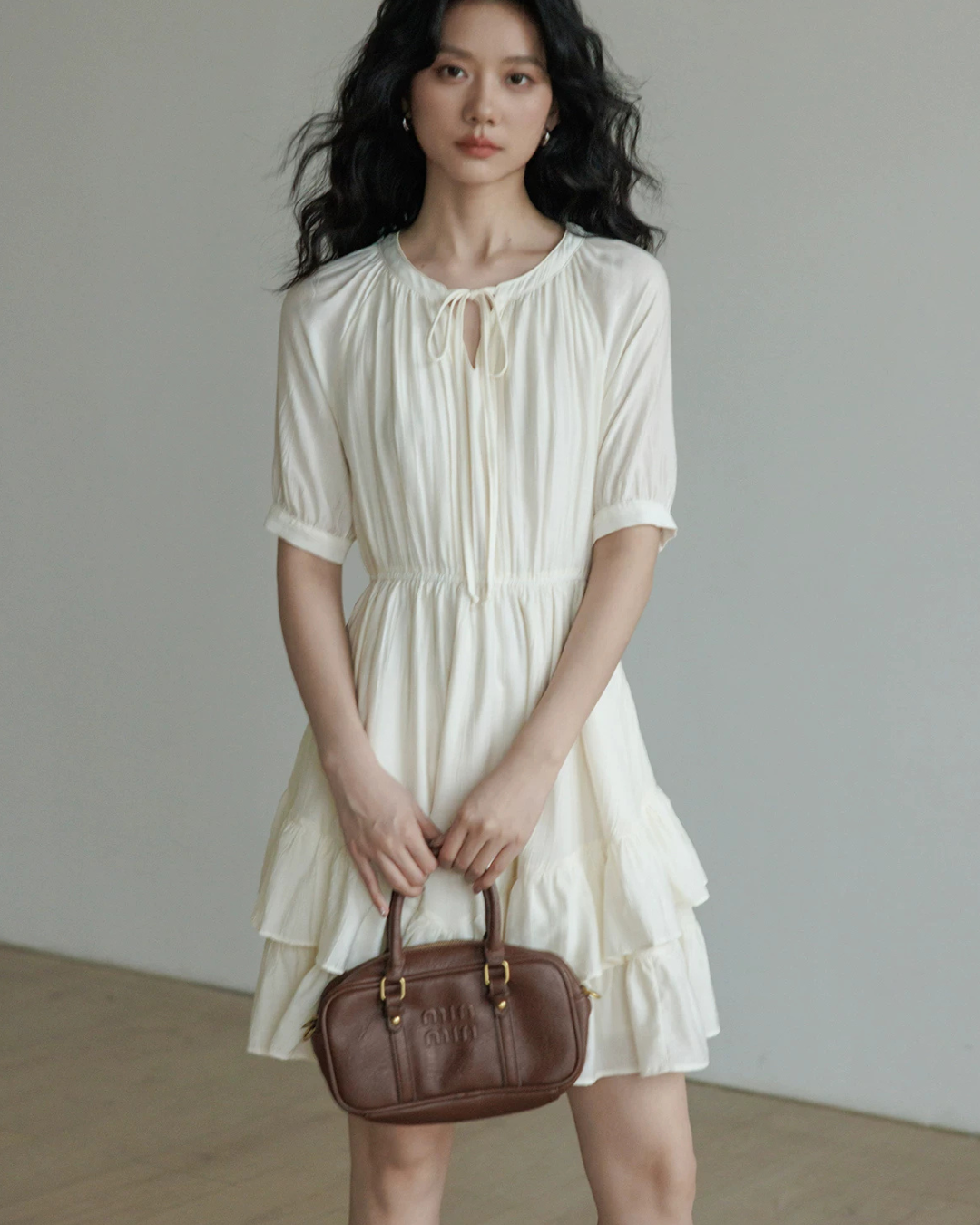 V-Neck Tiered Mini Dress VAS0201