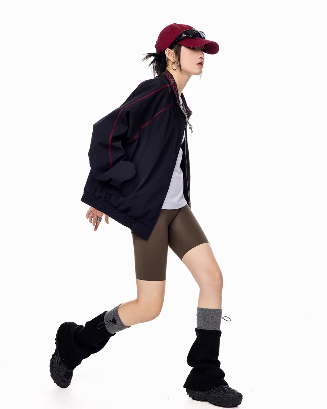 Double Zip Nylon Jacket ICM0086