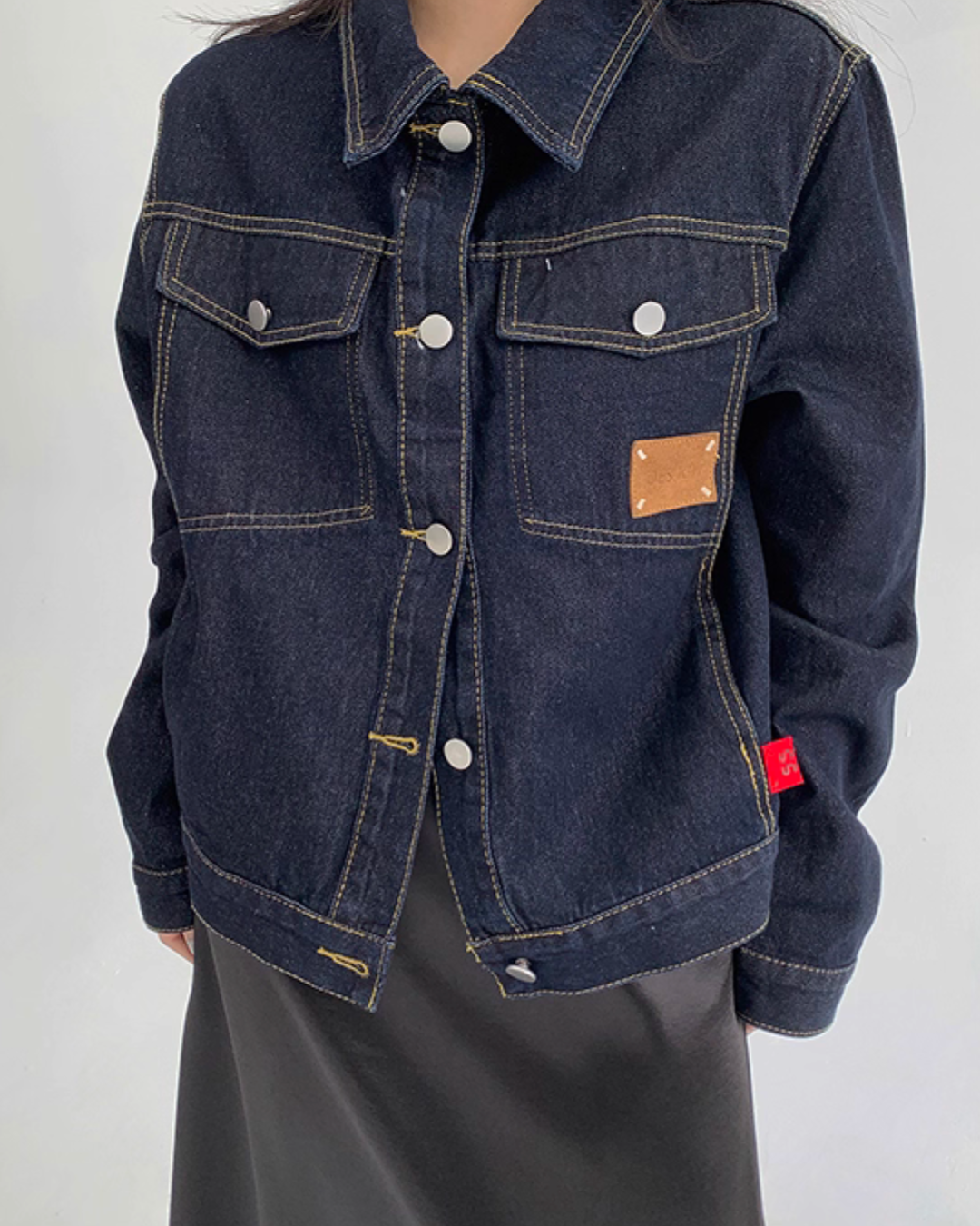 Dark Blue Stitch Denim Jacket YLS0901