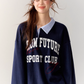 Retro Preppy Collar Sweat Tops / Mini Skirt ASG0009