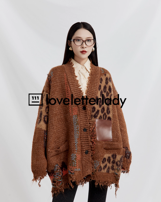 V-Neck Random Knit Cardigan LLA0537