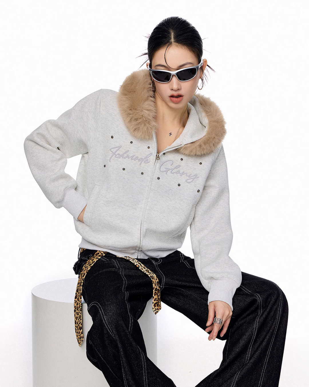 Fur Hood Zip Hoodie ICM0093