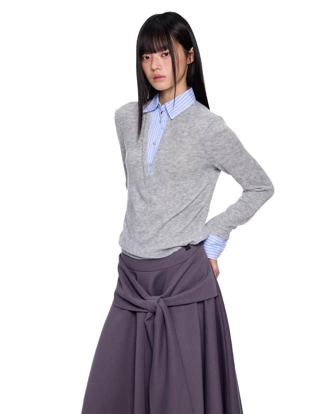 Shirt Docking Knit Top EZK0086