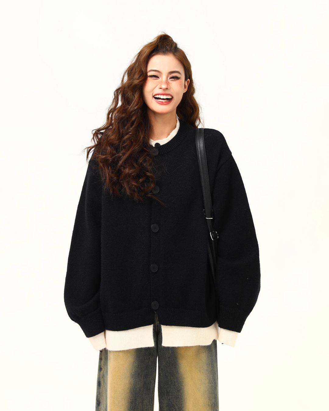 Round Neck Knit Cardigan WDZ0035