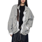Drawstring Stand Collar Lace Jacket EZK0105