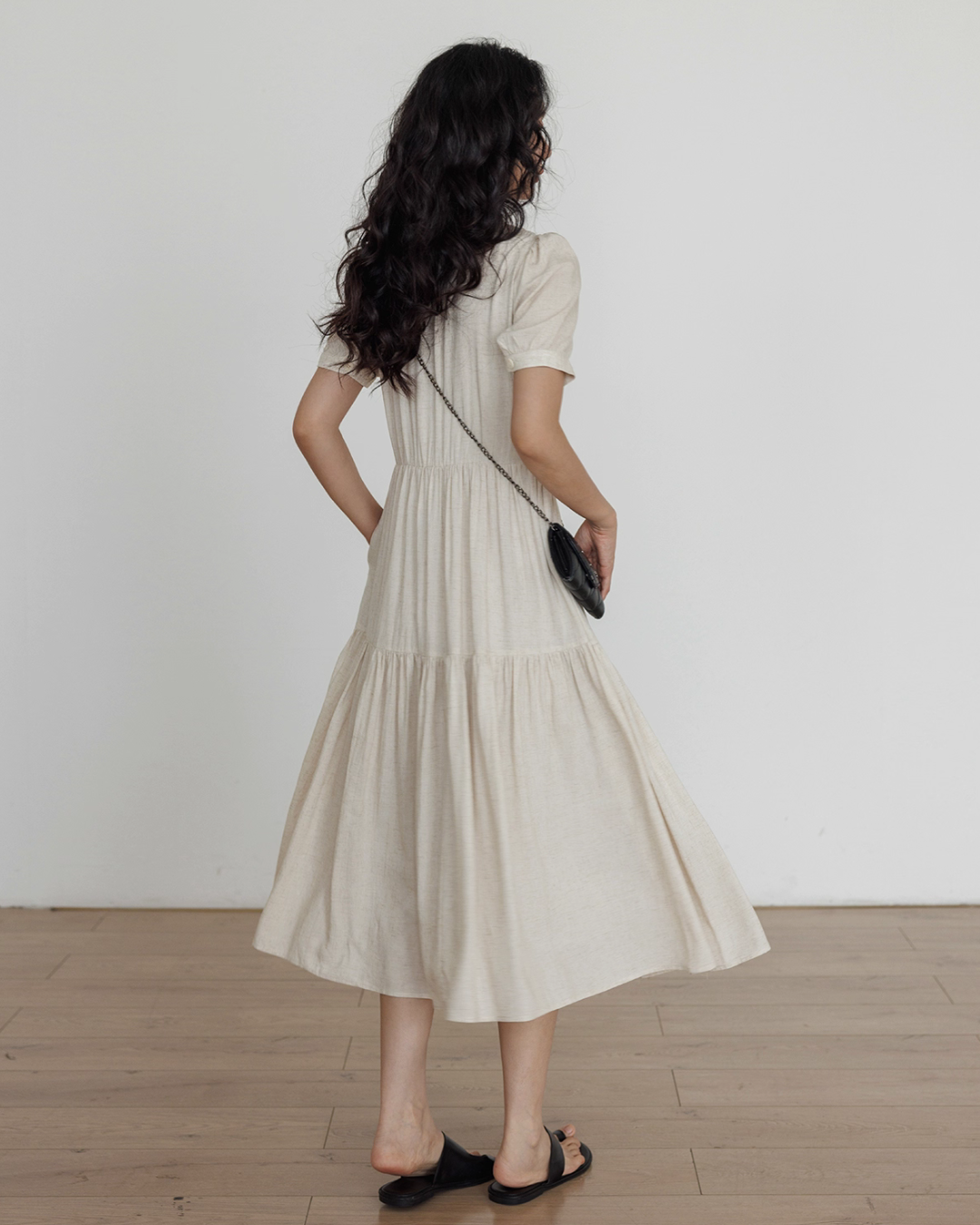 Round Neck Linen Long Dress VAS0132