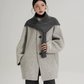 Hood Scarf Mid Length Wool Coat SRS0358