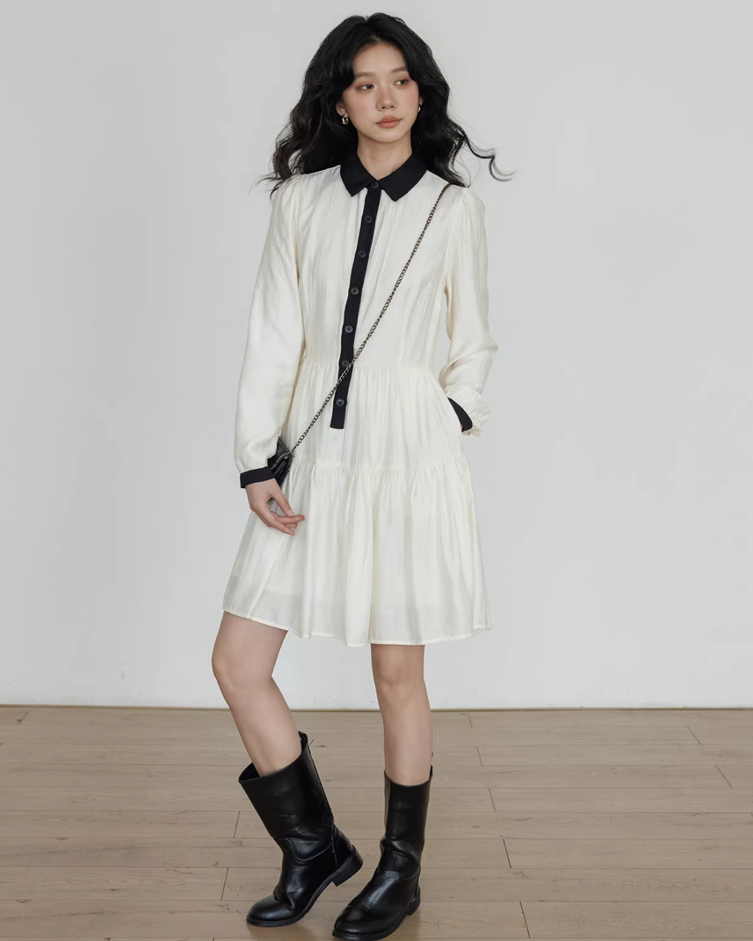 Color-Block Shirt Dress VAS0182