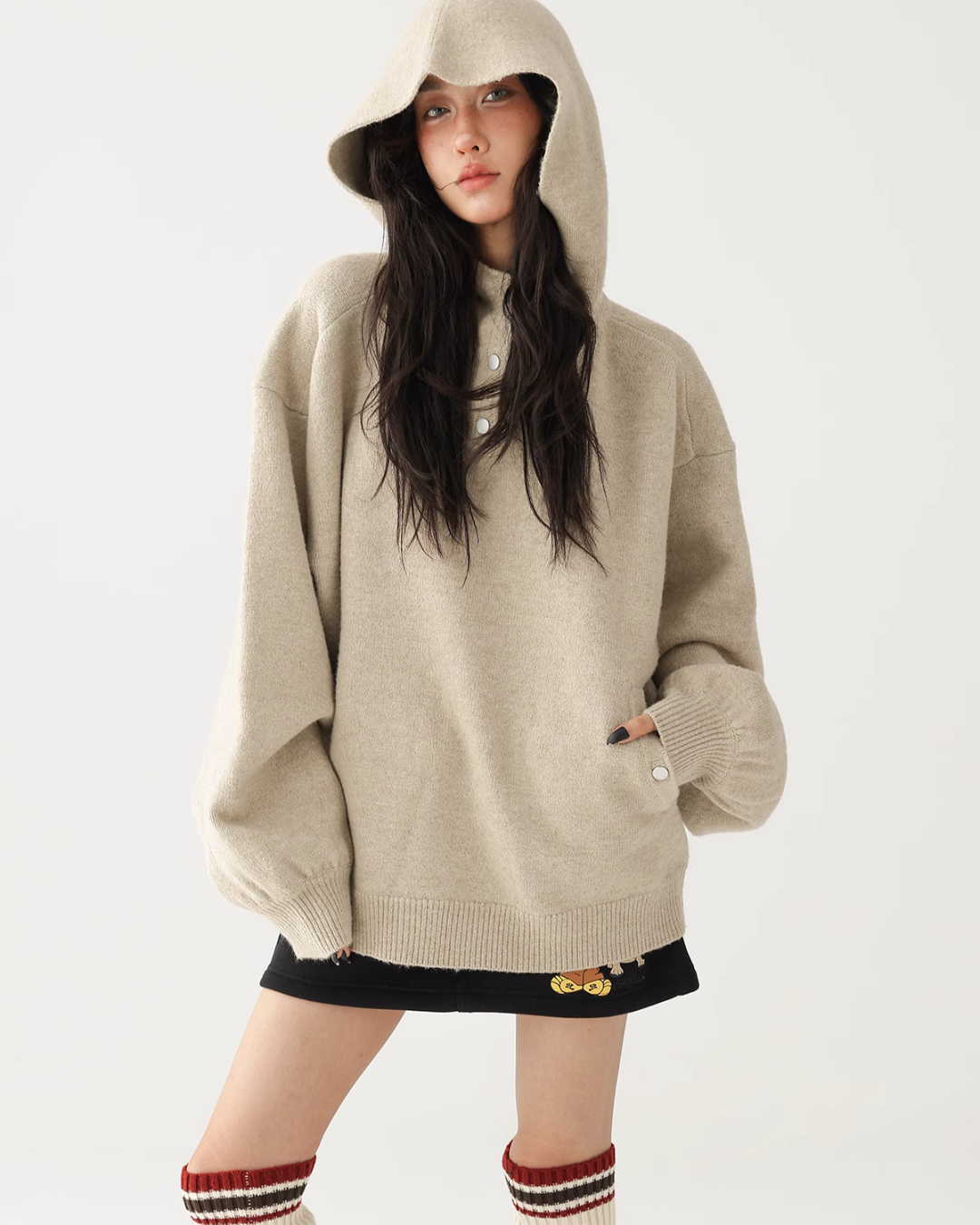 Turtleneck Pullover Hoodie ACS0231