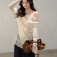 Lace Off Shoulder Knit Tops WDB0020