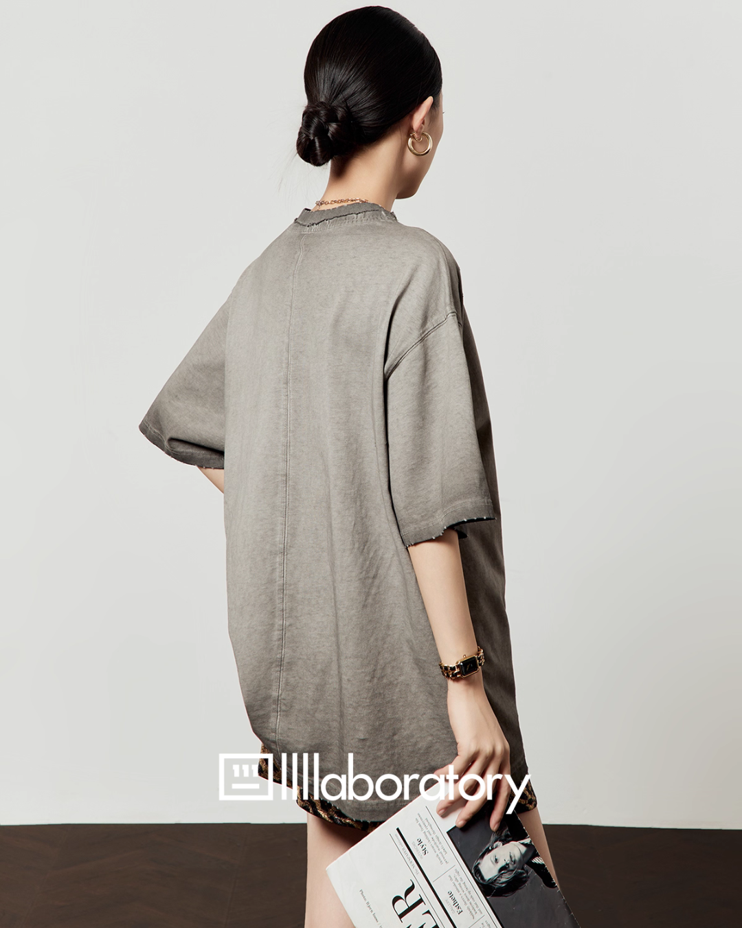 Tiger Print Short Sleeve T-Shirt / Leopard Mini Skirt LLA0504