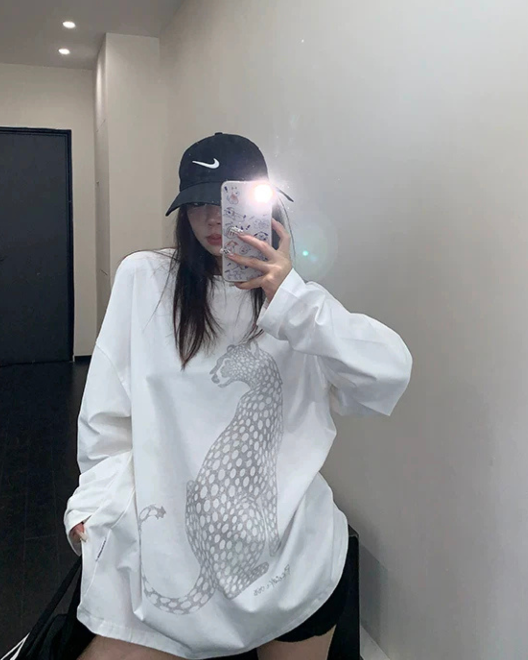 Tiger Print Long-Sleeve T-Shirt YLS1035
