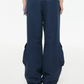 Gingham Sash Belt Wide Cargo Pants EZK0104