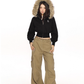 Fur Cropped Zip Up Hoodie BGS0013