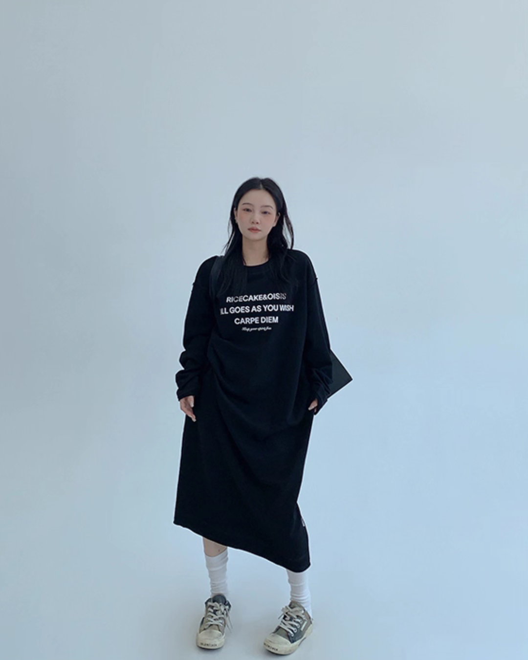 Logo Print Oversized Dress YLS0931