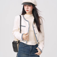 Color Contrast Stitch Tweed Jacket WDB0018