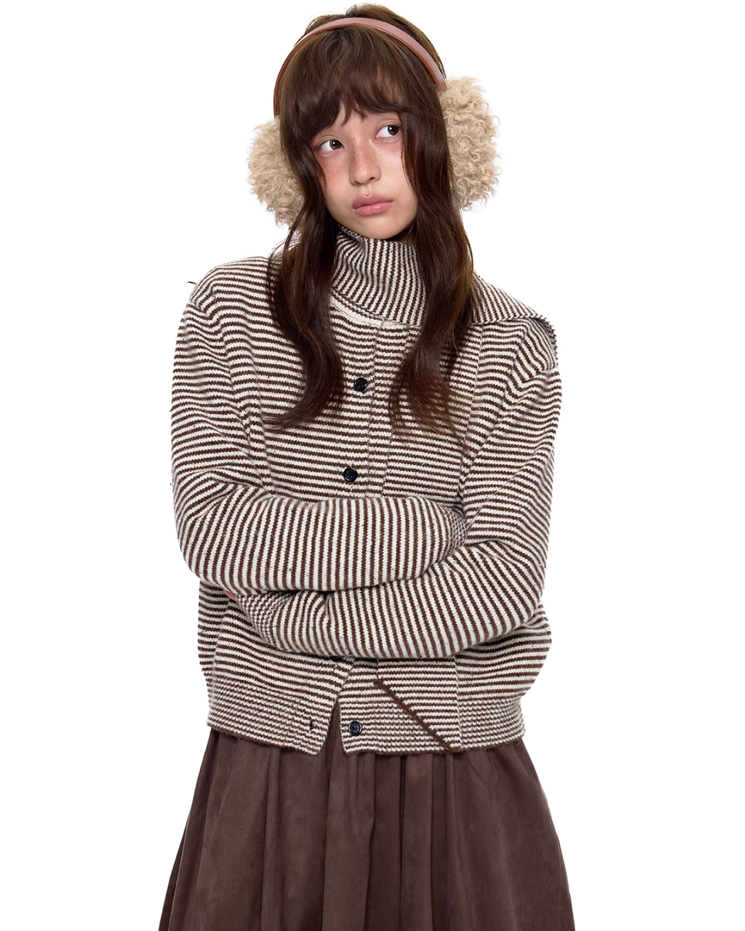 Dot Polar Fleece Knit Cardigan EZK0099