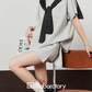 Light Gray Short Sleeve Top / Mini Skirt LLA0450