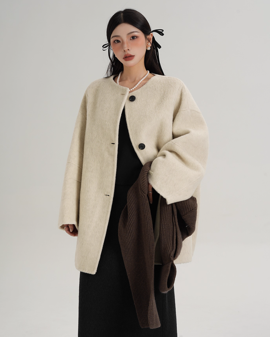 Scarf Design Wool Coat SRS0375