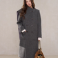 Scarf Collar Double Breasted Wool Coat WDB0003