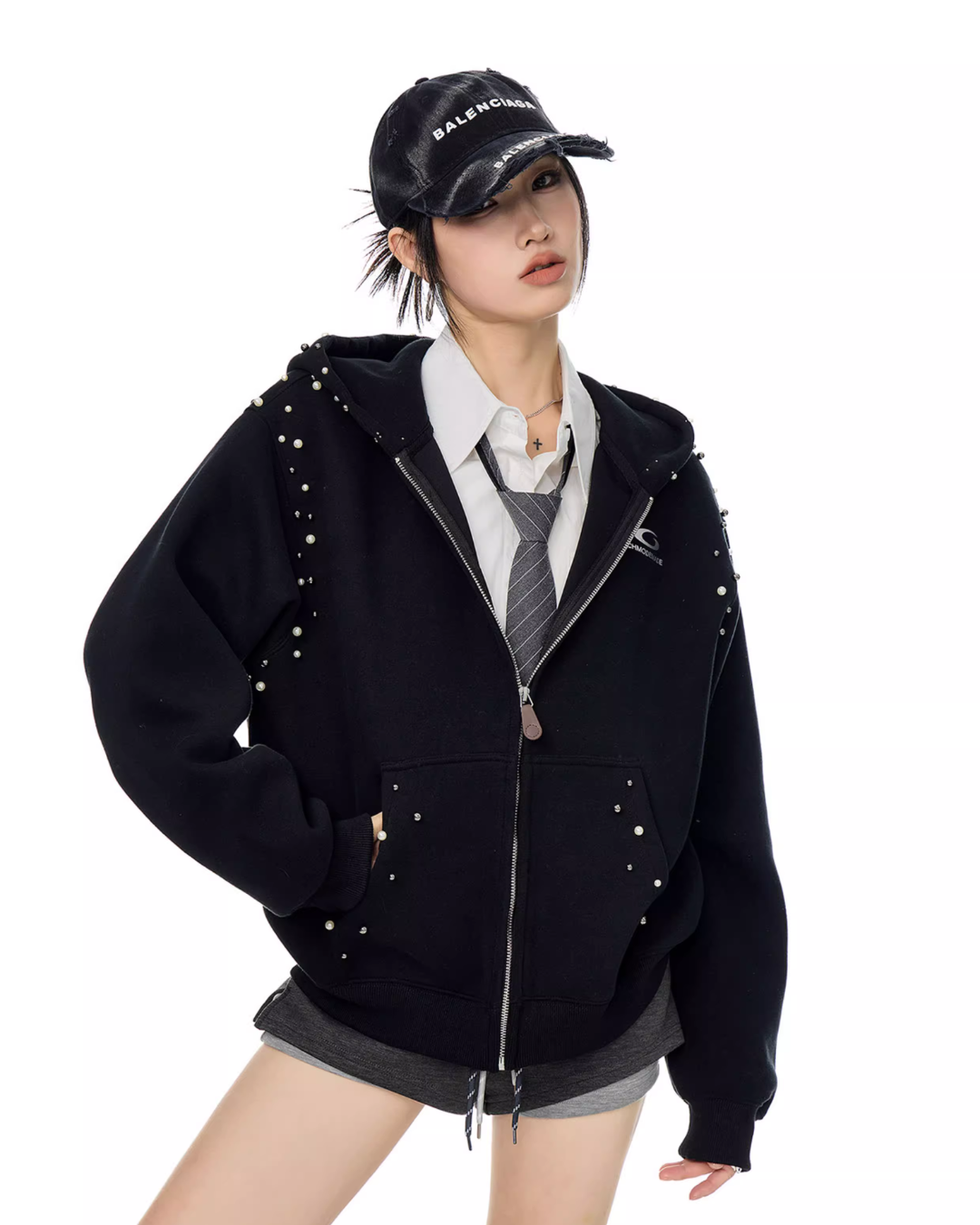 Pearl Design Zip Hoodie ICM0092