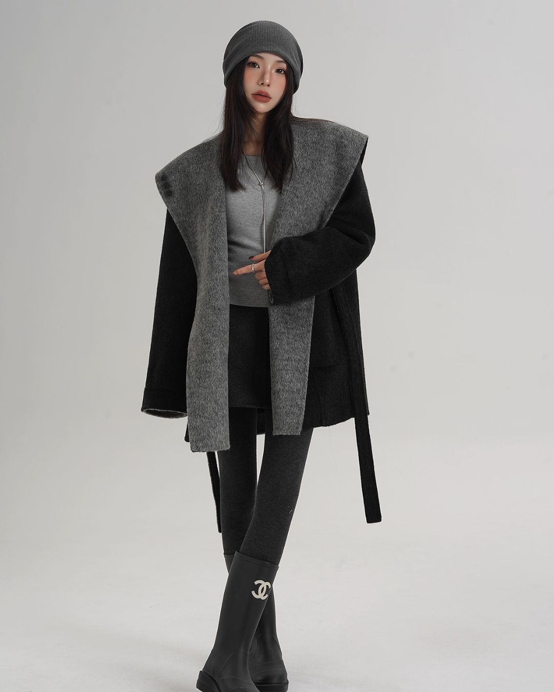 Drop Shoulder Mid Length Coat SRS0388