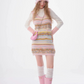 Pastel Multi Border Sleeveless Dress ZZF0325