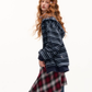 Striped Cat Ear Hoodie / Layered-Style Design Shirt ASG0076
