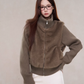 Stand Collar Fur Knit Jacket WDB0005