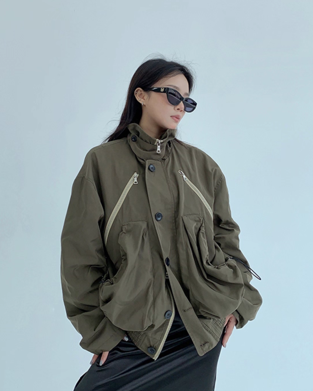 Stand Collar Balloon Sleeve Jacket YLS0921