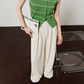 Round Neck Border Knit Vest LLA0452