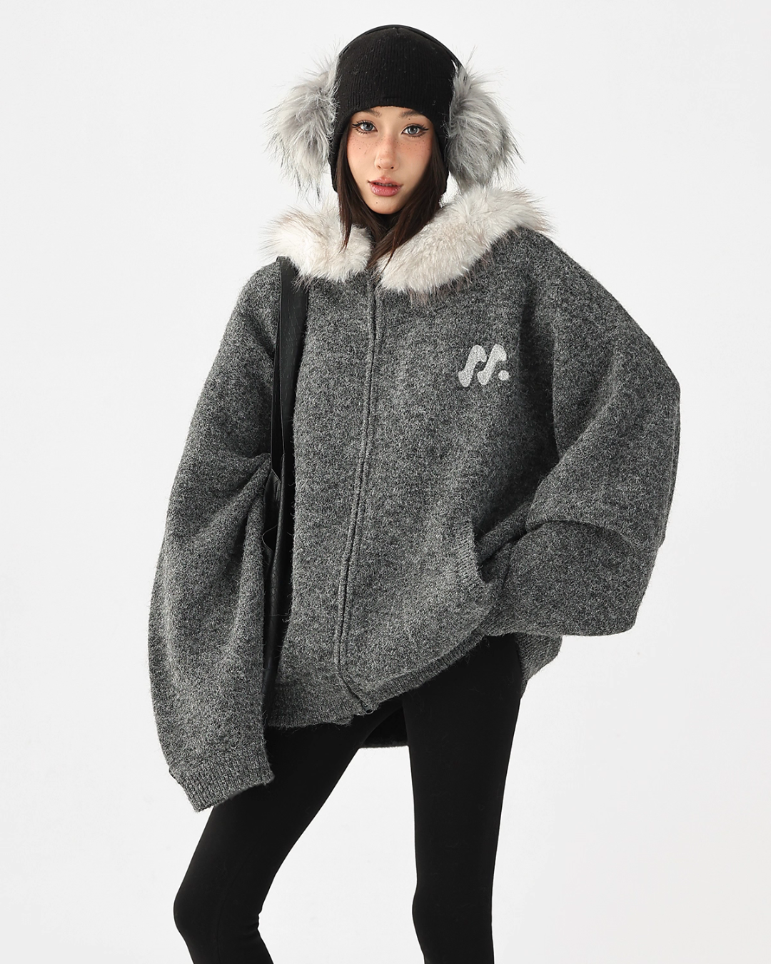 Fur Hood Knit Hoodie ACS0344