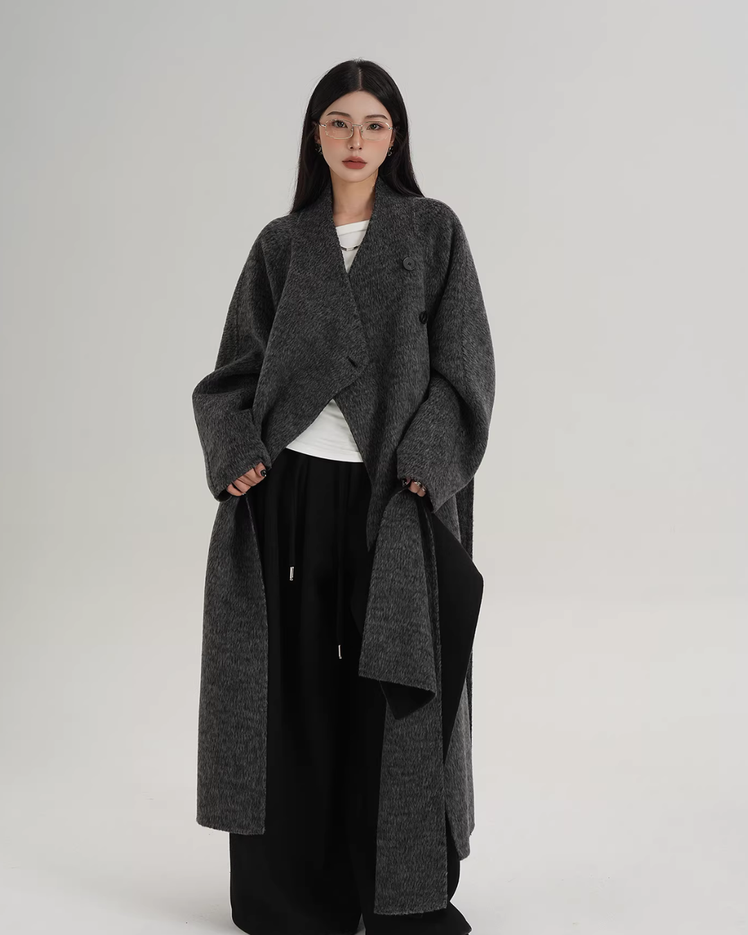 Scarf Design Long Wool Coat SRS0409