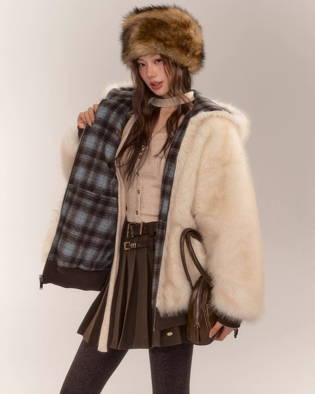 Reversible Check Fleece Jacket ASG0060