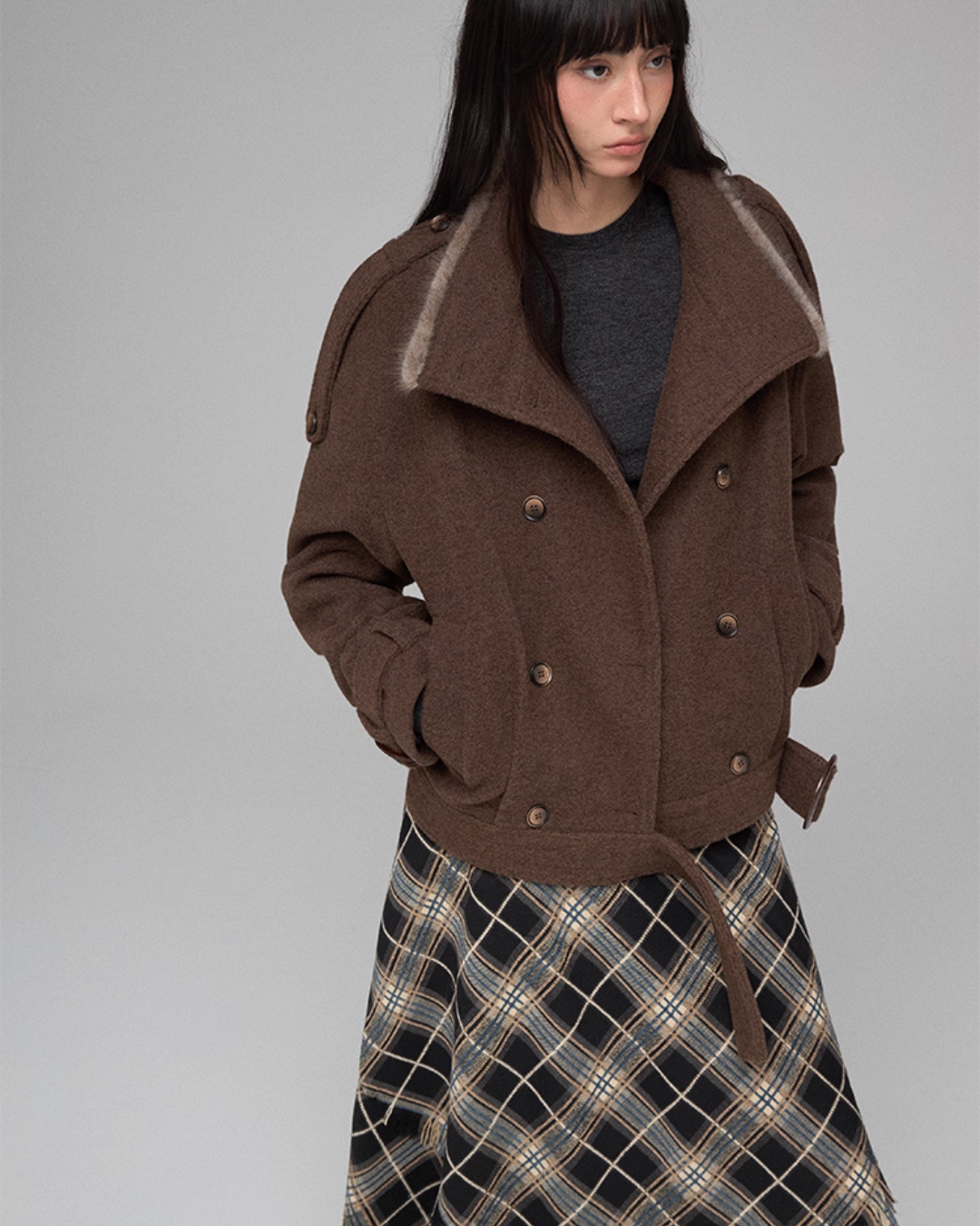 Stand Collar Short Jacket TRK0002