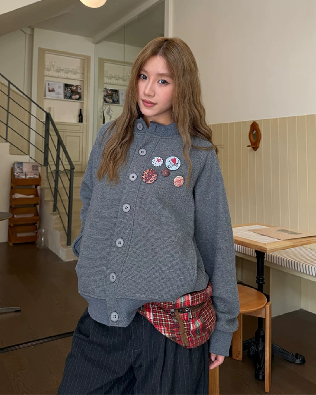 Waffle Badge Fleece-Lined Hoodie CYE0104