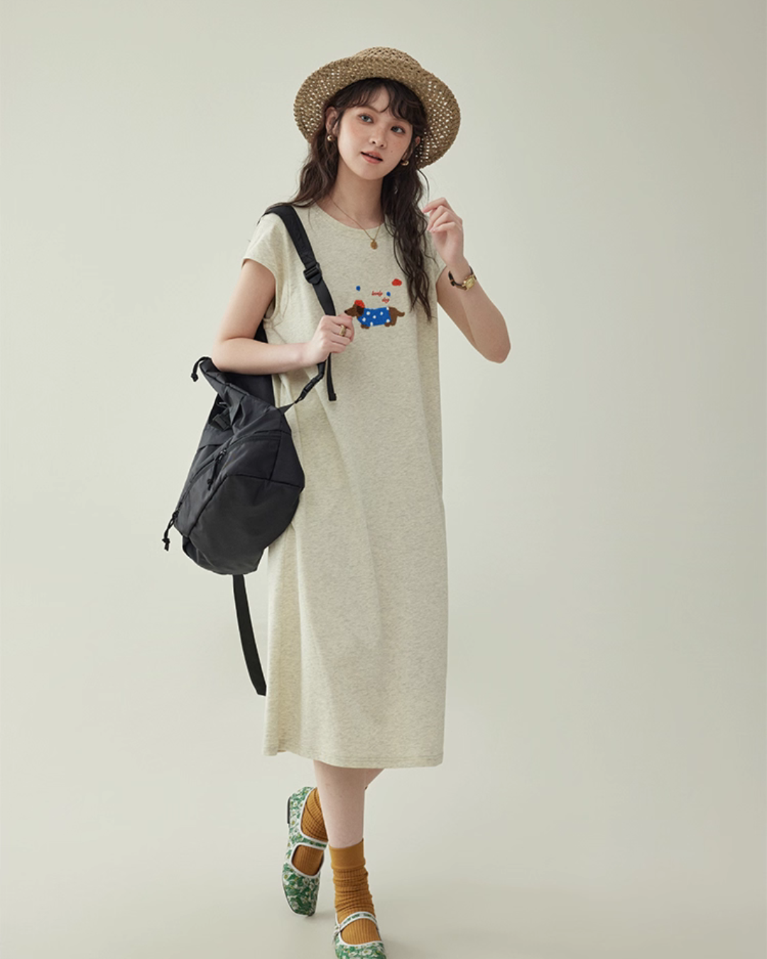 French Sleeve T-Shirt Dress AMU0035