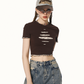 American Layered Style Cropped T-Shirt IMO0066