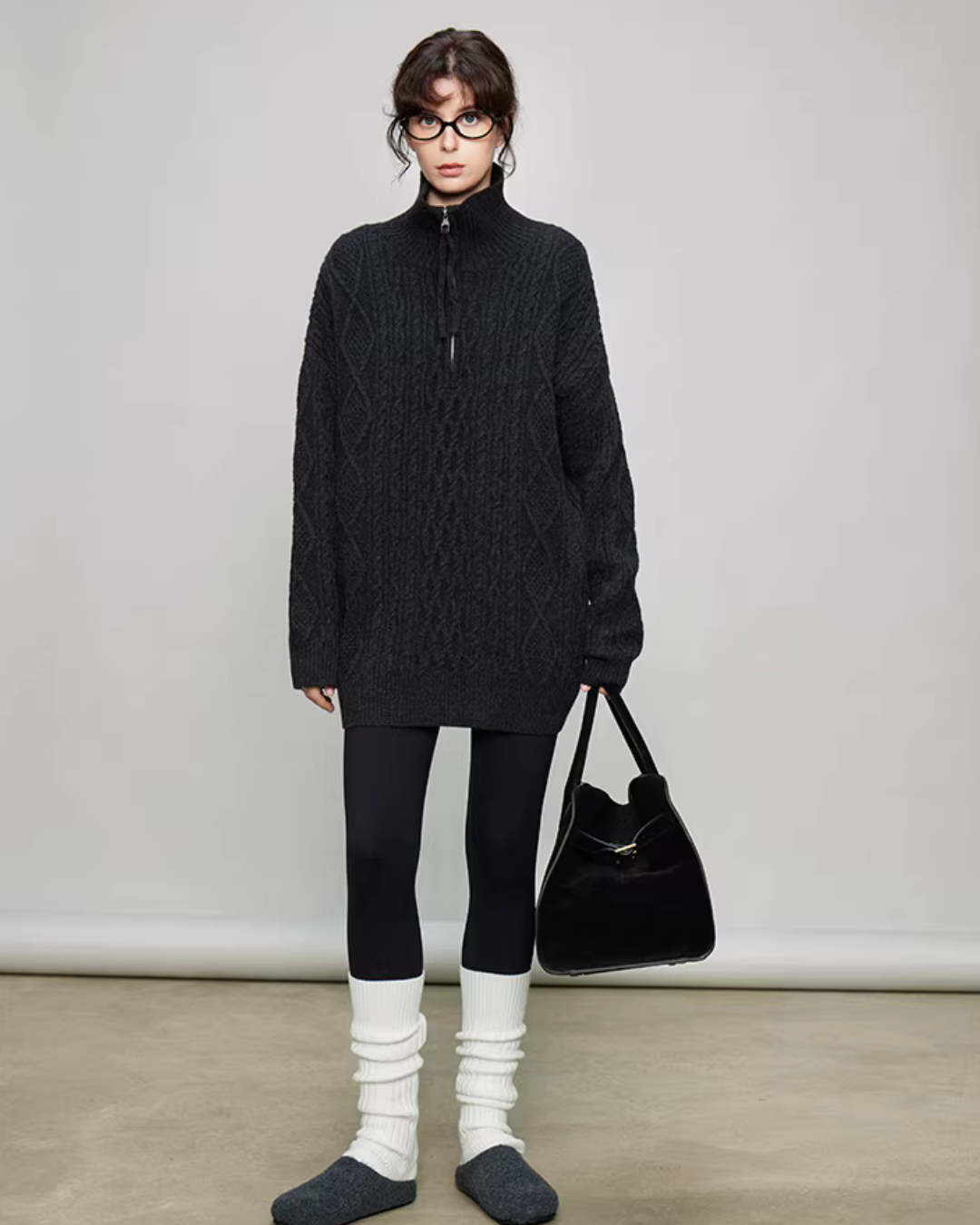 Half-Zip Cable Knit TEO0007