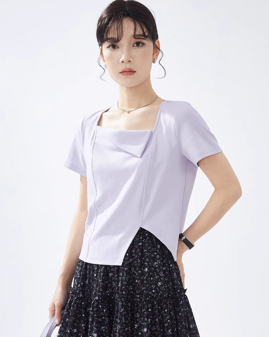 Square Short Sleeve Tops GIR0006