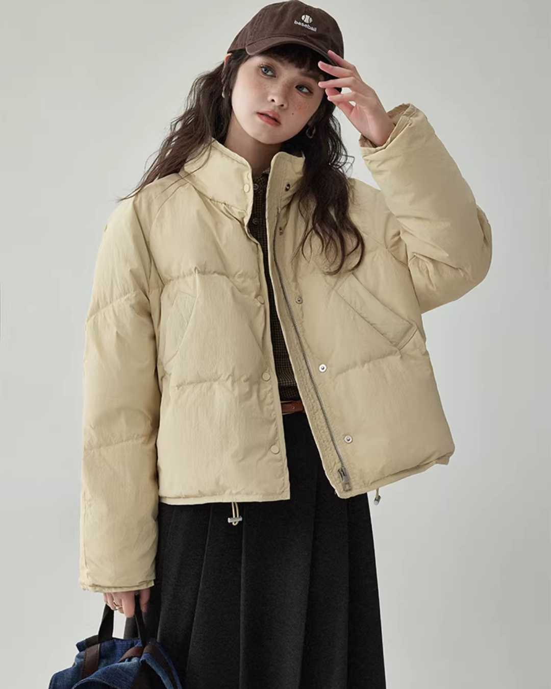Stand Collar Short Down Jacket AMU0048