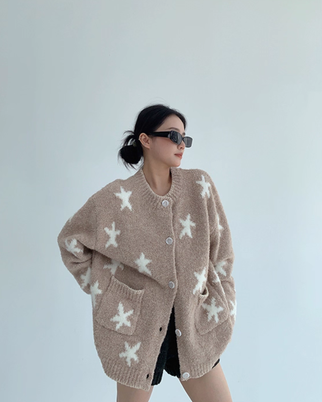 Star Patterned Knit Cardigan YLS1002