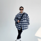 Oversized Quilted Plaid Jacket YLS0462