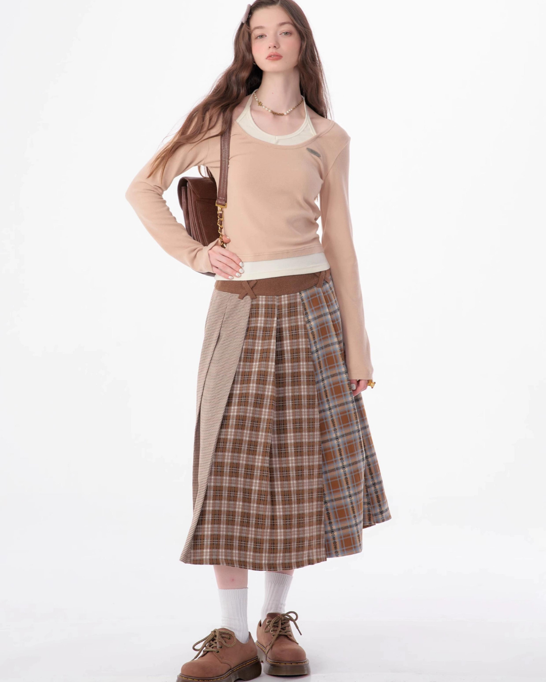 Retro Plaid Pleated Skirt ZZF0328