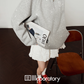 Half-Zip Sweat Top/Lace Mini Skirt LLA0565