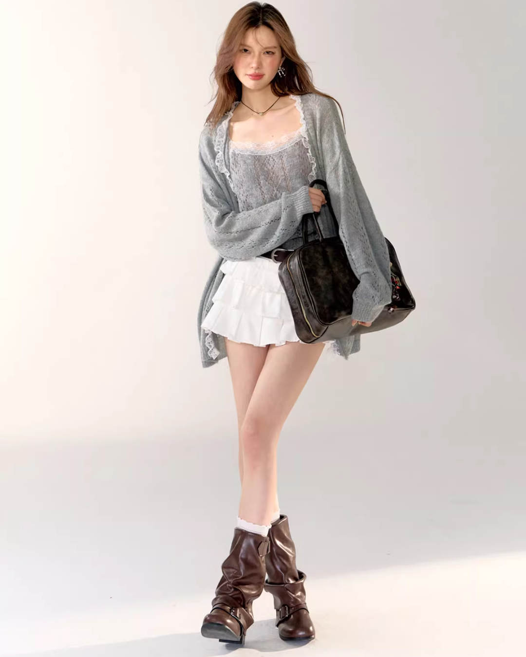Lace Knit Cardigan / Lace Knit Camisole ASG0063
