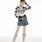 Color Stripe Double Zip Knit IMO0092